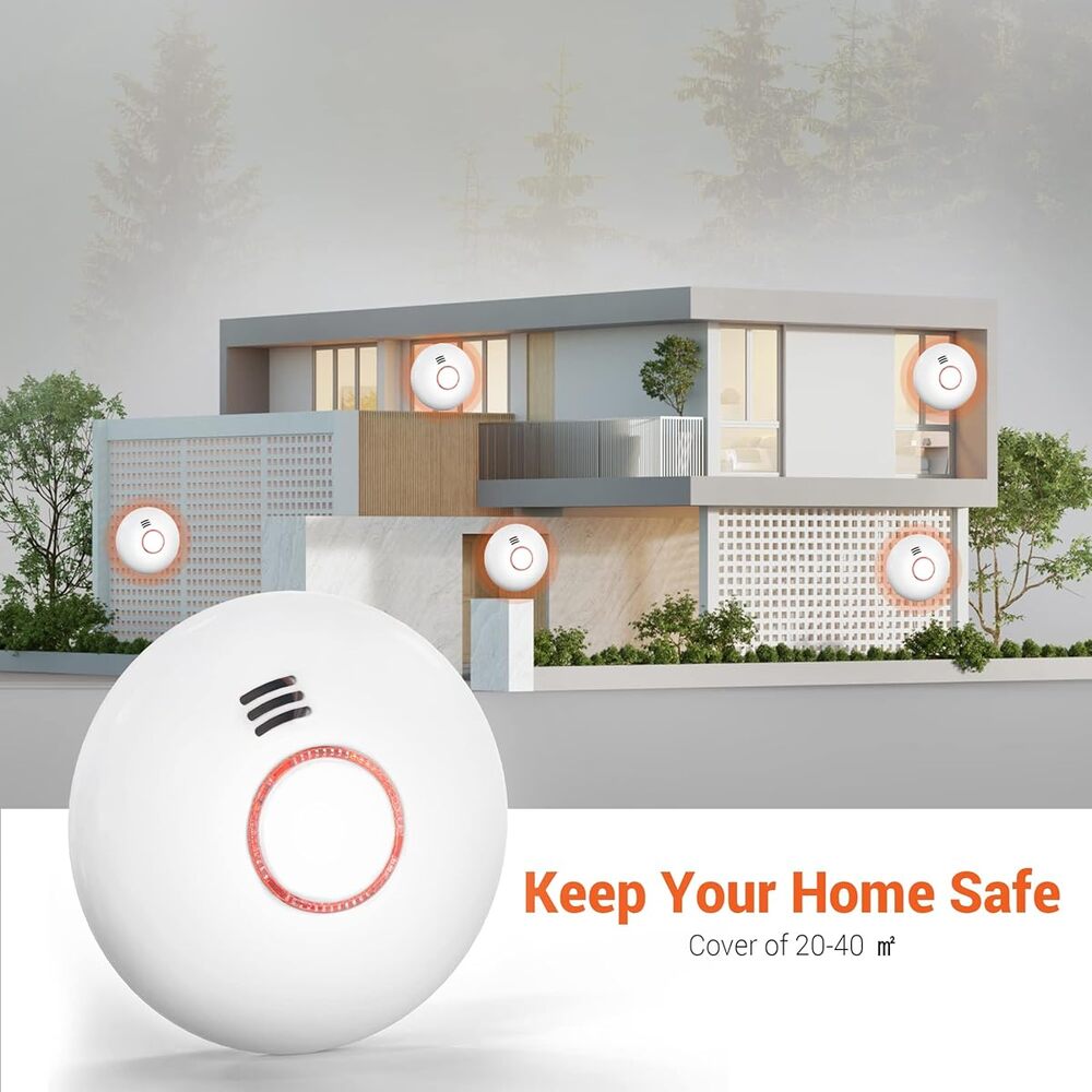 4 Pack Wi-Fi Alarm Receive Alerts with App,Wireless Smart Detector
